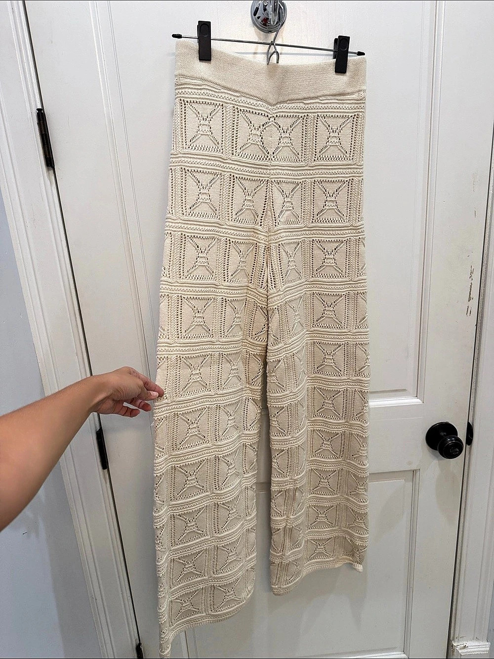 The Drop Women'Small Geometric Knit Wide Leg Pants Size Small NWT
